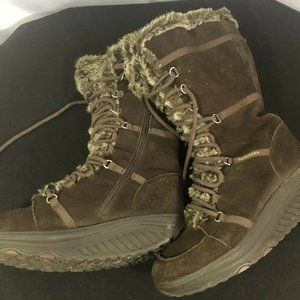 Skechers Sketchers Shape Ups Womens Brown Boots